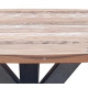 Reclaimed Teak Wood Oval Industrial Metal Legs Dining Table